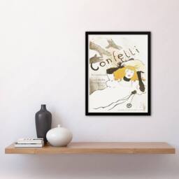 Artery8 Toulouse Lautrec Framed Wall Art Print Confetti Vintage French Advert in White - Size: A4 - thumbnail 2