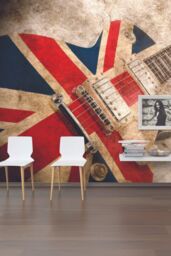 Origin Murals Rock Guitar Wall Mural - Size: W350 cm x H280 cm