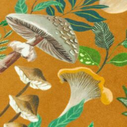 Wylder Nature Wild Garden Mushroom Repeat Velvet Cushion - Size: 43 cm x 43 cm - thumbnail 5