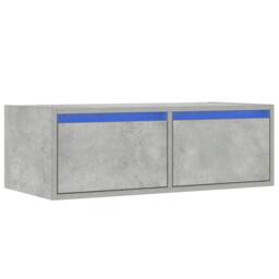 Berkfield Home TV Cabinet with LED Lights Concrete Grey 75x35.5x25 cm - thumbnail 1