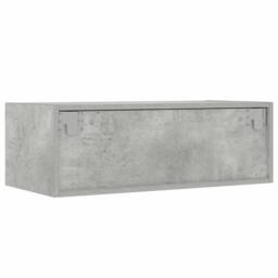 Berkfield Home TV Cabinet with LED Lights Concrete Grey 75x35.5x25 cm - thumbnail 9