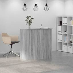 Berkfield Home Reception Desk Grey Sonoma 100x50x103.5 cm Engineered Wood - thumbnail 4