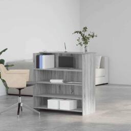 Berkfield Home Reception Desk Grey Sonoma 100x50x103.5 cm Engineered Wood - thumbnail 1