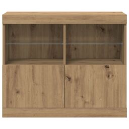 Berkfield Home Sideboard with LED Lights Artisan Oak 81x37x67 cm in Brown - Size: 81 x 37 x 67 cm - thumbnail 5