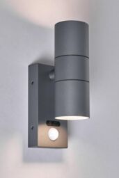BHS Lighting Jared Anthracite Outdoor Wall Light with Sensor in Dark Grey