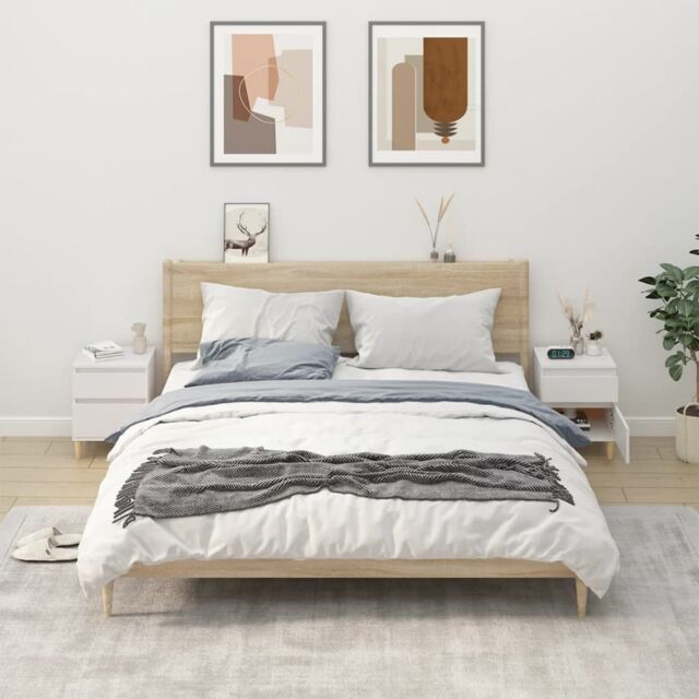 Berkfield Home Bedside Cabinets 2 pcs White 40x35x50 cm - Size: 40 x 35 x 50 cm - image 1