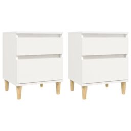 Berkfield Home Bedside Cabinets 2 pcs White 40x35x50 cm - Size: 40 x 35 x 50 cm - thumbnail 2
