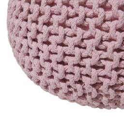 Wyld and Coco Pink Knitted Cotton Pouffe 50 x 35 cm - thumbnail 4