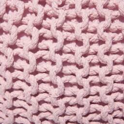 Wyld and Coco Pink Knitted Cotton Pouffe 50 x 35 cm - thumbnail 6
