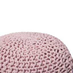 Wyld and Coco Pink Knitted Cotton Pouffe 50 x 35 cm - thumbnail 5