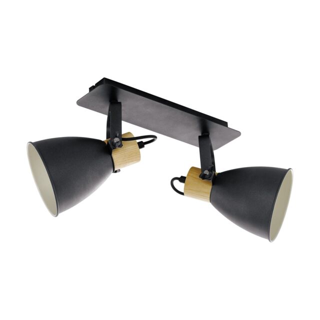 Loops Flush Ceiling Light Colour Anthracite Cream White Brown Shade Bulb E27 2x40W - image 1