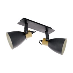 Loops Flush Ceiling Light Colour Anthracite Cream White Brown Shade Bulb E27 2x40W - thumbnail 1