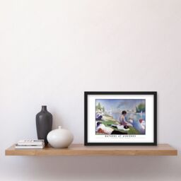Artery8 Georges Pierre Seurat Bathers At Asnières Painting Artwork Framed Wall Art Print A4 in Black - thumbnail 2