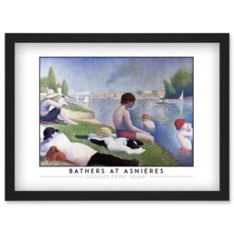 Artery8 Georges Pierre Seurat Bathers At Asnières Painting Artwork Framed Wall Art Print A4 in Black - thumbnail 1