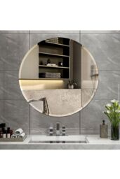 Living and Home 40cm Contemporary Circular Beveled Edge Frameless Wall Mirror in Clear - thumbnail 2