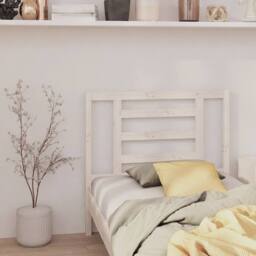 Berkfield Home Bed Headboard White 96x4x100 cm Solid Wood Pine - Size: 96 x 4 x 100 cm - thumbnail 2