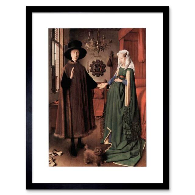 "Artery8 Jan Van Eyck Arnolfini Wedding Old Master Painting Framed Art Print - Size: W12"" x H16""" - image 1