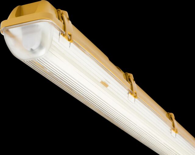 Netlighting 5ft Single HF Non Corrosive Fluorescent Fitting 110V IP65 1x58W in Yellow - image 1