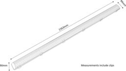 Netlighting 5ft Single HF Non Corrosive Fluorescent Fitting 110V IP65 1x58W in Yellow - thumbnail 2