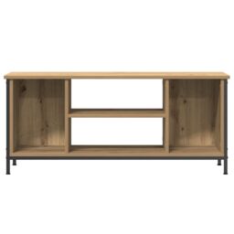 Berkfield Home TV Stand Artisan Oak Engineered Wood, Metal 102 x 35 x 45 cm in Brown - thumbnail 5
