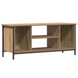 Berkfield Home TV Stand Artisan Oak Engineered Wood, Metal 102 x 35 x 45 cm in Brown - thumbnail 2
