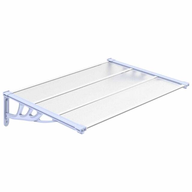 Berkfield Home Door Canopy Grey & Transparent 122x90 cm Polycarbonate in Clear - image 1