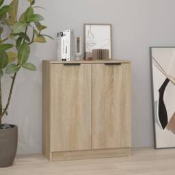 Berkfield Home Sideboard Sonoma Oak 60x30x70 cm Engineered Wood in Light Tan - Size: 60 x 30 x 70 cm - thumbnail 2
