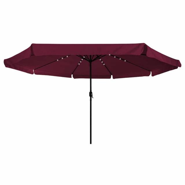 Berkfield Home Modern Garden Parasol with LED Lights 395x245 cm Bordeaux Red - image 1