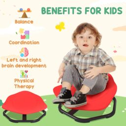 AIYAPLAY Spinning Chair for Autism Sit & Spin, Coordination & Balance, Red - thumbnail 4
