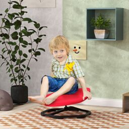 AIYAPLAY Spinning Chair for Autism Sit & Spin, Coordination & Balance, Red - thumbnail 1