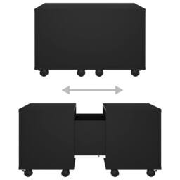 Berkfield Home Coffee Table Black 60x60x38 cm Engineered Wood - Size: 60 x 60 x 38 cm - thumbnail 7
