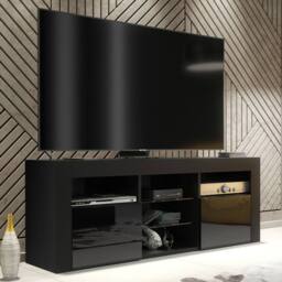 Mex Furniture LTD TV Unit Pulse 145cm - Black with Gloss Doors & LED Lights - thumbnail 7