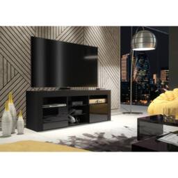 Mex Furniture LTD TV Unit Pulse 145cm - Black with Gloss Doors & LED Lights - thumbnail 6