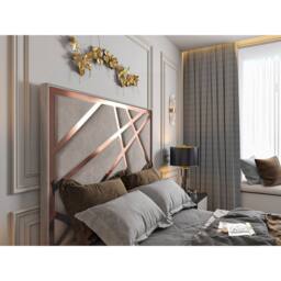 KDMD Morgan Upholstered Soft Velvet Pebble TV Bed Frame in Light Sand - Size: Single - thumbnail 3