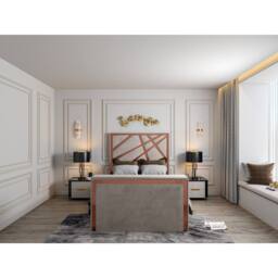 KDMD Morgan Upholstered Soft Velvet Pebble TV Bed Frame in Light Sand - Size: Single - thumbnail 2