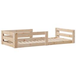 Berkfield Home Decorative Bed Frame without Mattress 75x190 cm Small Single Soli in Natural - thumbnail 6