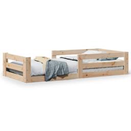 Berkfield Home Decorative Bed Frame without Mattress 75x190 cm Small Single Soli in Natural - thumbnail 3