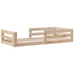 Berkfield Home Decorative Bed Frame without Mattress 75x190 cm Small Single Soli in Natural - thumbnail 1