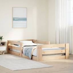 Berkfield Home Decorative Bed Frame without Mattress 75x190 cm Small Single Soli in Natural - thumbnail 2
