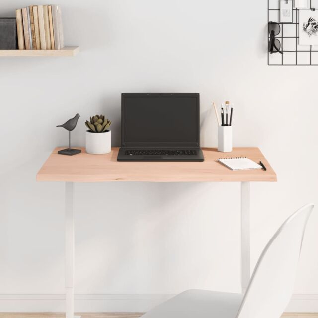 Berkfield Home Table Top 80x40x2 cm Untreated Solid Wood Oak in Brown - Size: 80 x 40 x 2 cm - image 1
