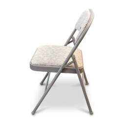 FLAVORA Set of 4 Chairs Foldable Padded Steel Frame Office Chair in Beige - Size: 0.6m2 - thumbnail 5