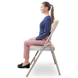 FLAVORA Set of 4 Chairs Foldable Padded Steel Frame Office Chair in Beige - Size: 0.6m2 - thumbnail 4