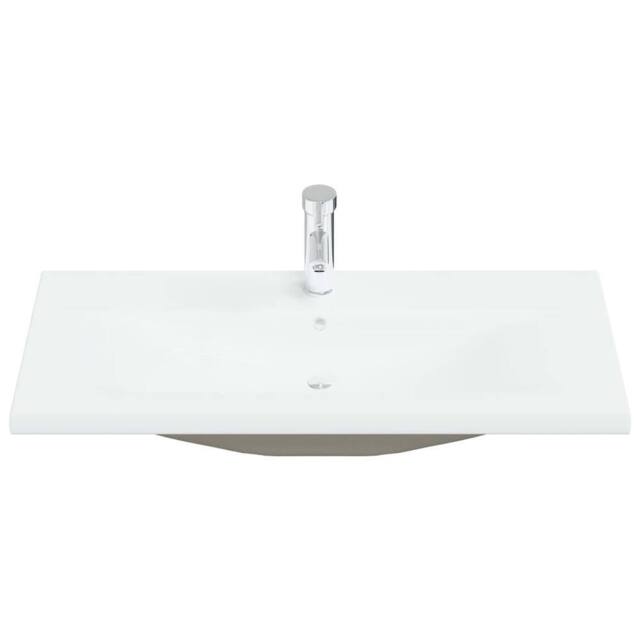 Berkfield Home Elegant Built-in Basin with Faucet 91x39x18 cm Ceramic White - Size: 91 x 39 x 18 cm - image 1