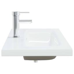 Berkfield Home Elegant Built-in Basin with Faucet 91x39x18 cm Ceramic White - Size: 91 x 39 x 18 cm - thumbnail 4
