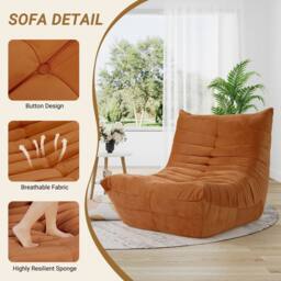 Dprodo Lazy Floor Sofa Couch, Ergonomic Design Fireside Chair in Brown - Size: 1 Pack - thumbnail 6
