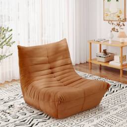 Dprodo Lazy Floor Sofa Couch, Ergonomic Design Fireside Chair in Brown - Size: 1 Pack - thumbnail 9
