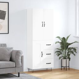 Berkfield Home Highboard White 69.5x34x180 cm Engineered Wood - thumbnail 1