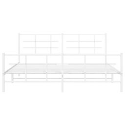 Berkfield Home Metal Bed Frame without Mattress with Footboard White 183x213cm - Size: 183x213 cm - thumbnail 5