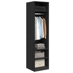Berkfield Home Wardrobe with Shelf Black oak 50 x 50 x 200 cm Engineered wood - thumbnail 3