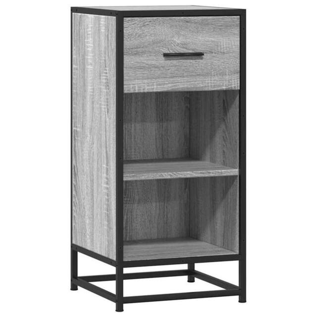 Berkfield Home Sideboard Grey Sonoma 35.5x35x76 cm Engineered Wood & Metal - image 1